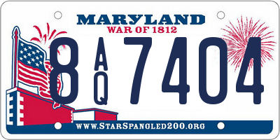 MD license plate 8AQ7404