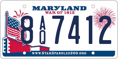 MD license plate 8AQ7412