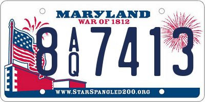 MD license plate 8AQ7413
