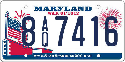 MD license plate 8AQ7416