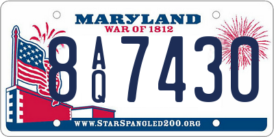 MD license plate 8AQ7430