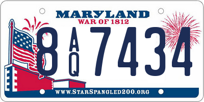MD license plate 8AQ7434