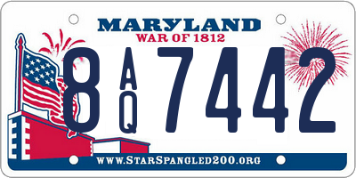 MD license plate 8AQ7442