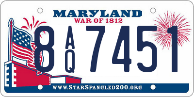 MD license plate 8AQ7451