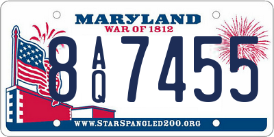 MD license plate 8AQ7455