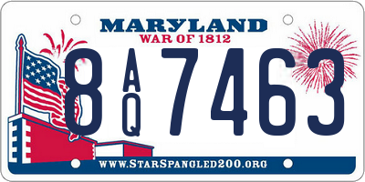 MD license plate 8AQ7463