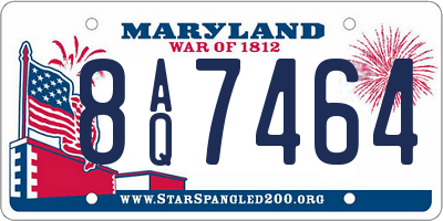 MD license plate 8AQ7464