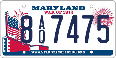 MD license plate 8AQ7475