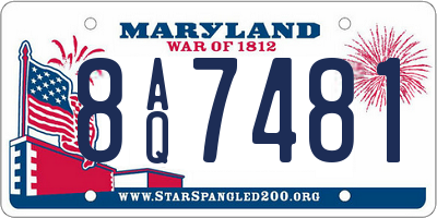 MD license plate 8AQ7481