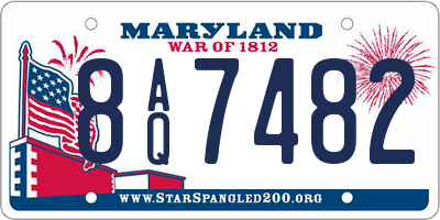 MD license plate 8AQ7482
