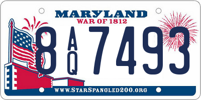 MD license plate 8AQ7493