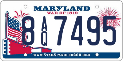 MD license plate 8AQ7495