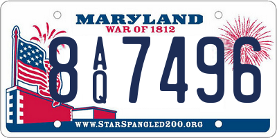 MD license plate 8AQ7496