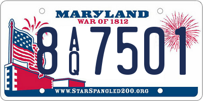 MD license plate 8AQ7501