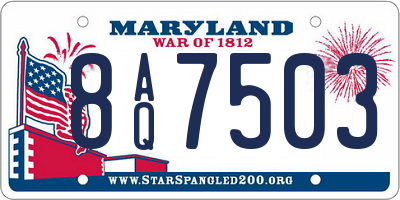 MD license plate 8AQ7503