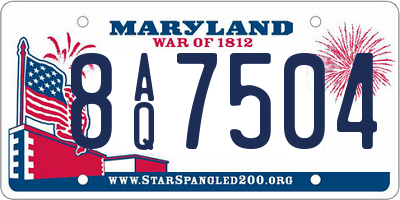 MD license plate 8AQ7504