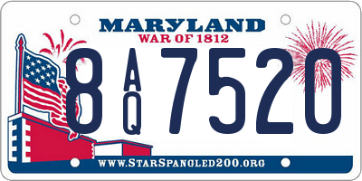 MD license plate 8AQ7520