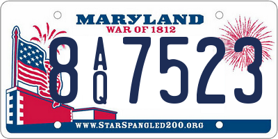 MD license plate 8AQ7523