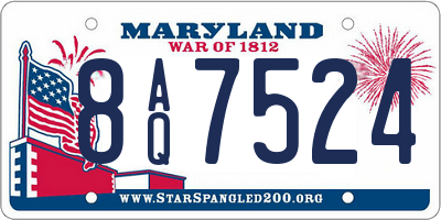 MD license plate 8AQ7524