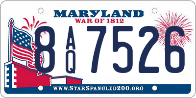 MD license plate 8AQ7526