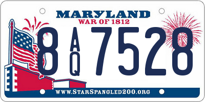 MD license plate 8AQ7528