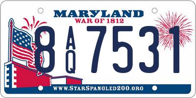 MD license plate 8AQ7531