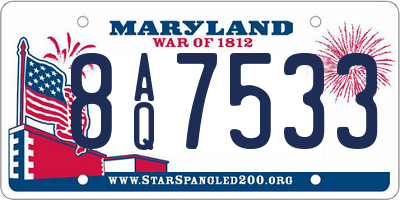 MD license plate 8AQ7533