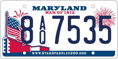 MD license plate 8AQ7535