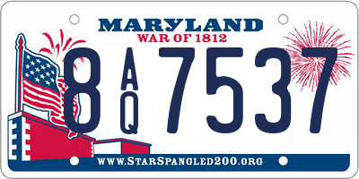 MD license plate 8AQ7537
