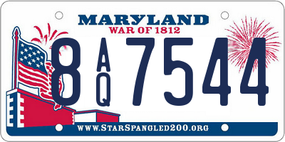 MD license plate 8AQ7544