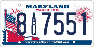 MD license plate 8AQ7551