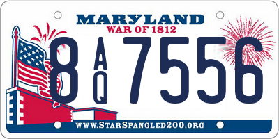 MD license plate 8AQ7556