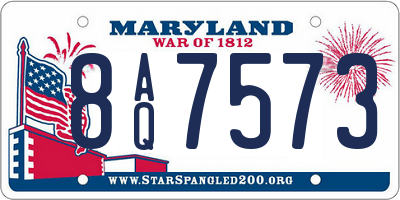 MD license plate 8AQ7573