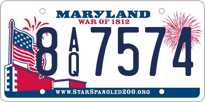 MD license plate 8AQ7574