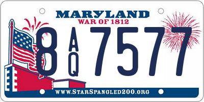 MD license plate 8AQ7577