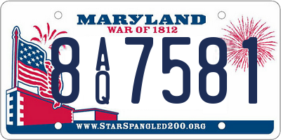 MD license plate 8AQ7581