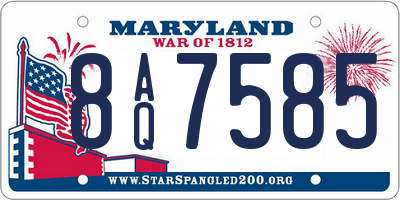MD license plate 8AQ7585