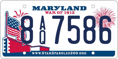MD license plate 8AQ7586