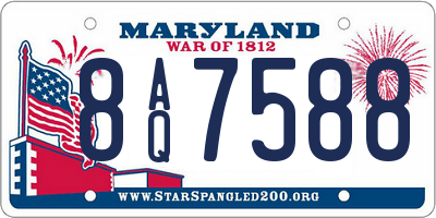 MD license plate 8AQ7588