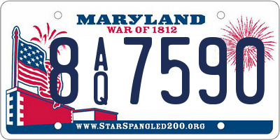 MD license plate 8AQ7590