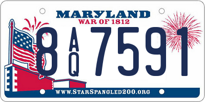 MD license plate 8AQ7591