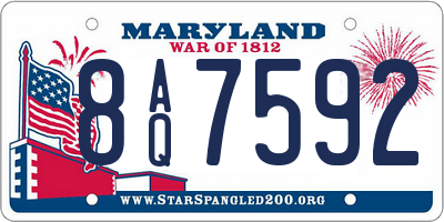 MD license plate 8AQ7592