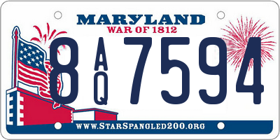 MD license plate 8AQ7594