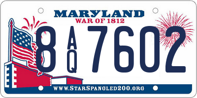 MD license plate 8AQ7602