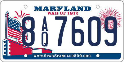 MD license plate 8AQ7609