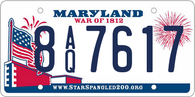 MD license plate 8AQ7617