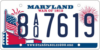 MD license plate 8AQ7619
