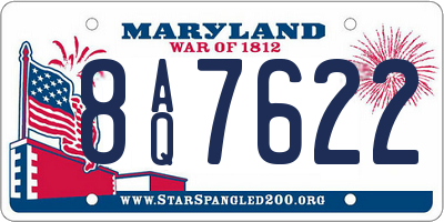 MD license plate 8AQ7622