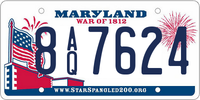 MD license plate 8AQ7624