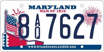 MD license plate 8AQ7627